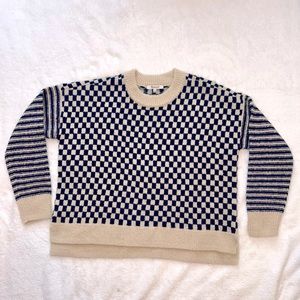 Madewell Crewneck Sweater in Checkered Stripe